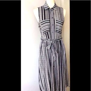 Who What Wear A-Lind Belted Striped Dress